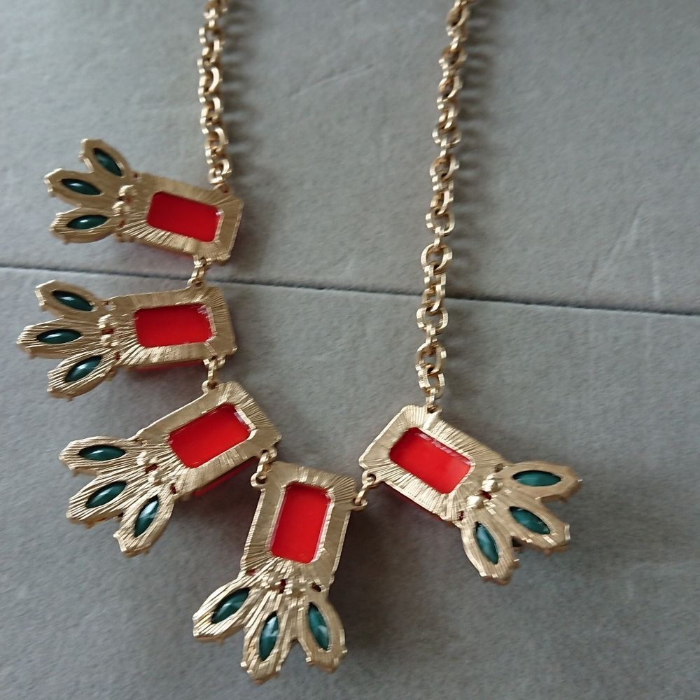 Talbots Orange Embellishment Statement Necklaces - image 7